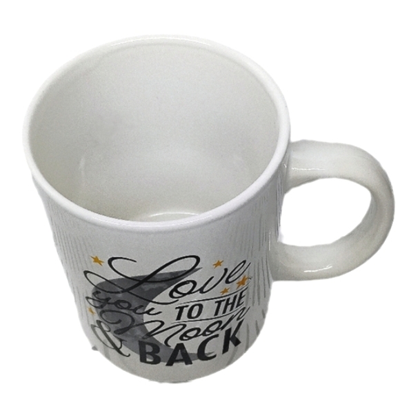 Love Across Space "To The Moon And Back" Inspirational Quote White Ceramic Mug - Picture 3 of 4